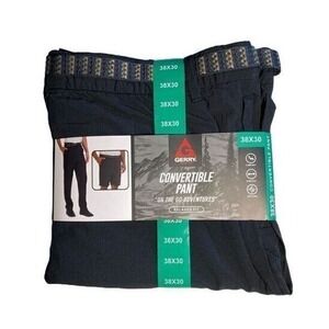 Gerry Convertible Pant Mens 38x30 Black New Relaxed Fit‎ Stretch Hiking Zip Off